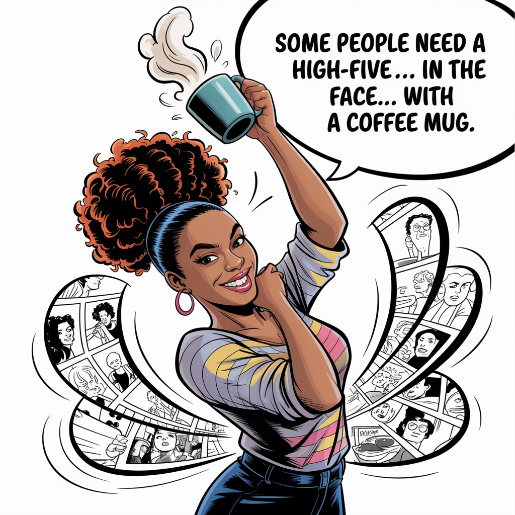 Some People Need a High-Five With a Coffee Mug‚ Comic-Style Digital Download