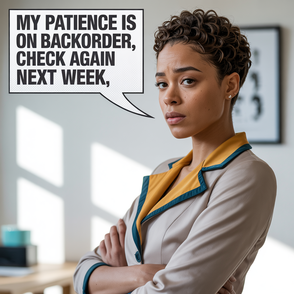 Sassy Wall Art | My Patience Is On Backorder Print | Funny Office Decor | Black Woman Art