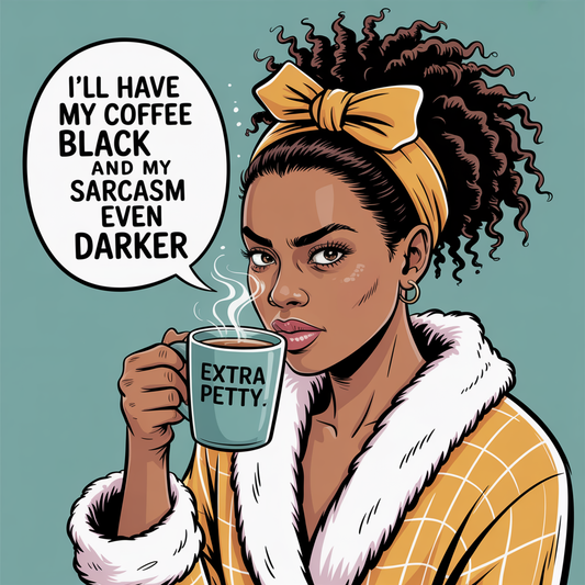 I'll Have My Coffee Black & My Sarcasm Even Darker ‚ Digital Comic-Style PNG