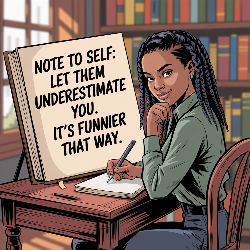 Let Them Underestimate You – Afrocentric Digital Art | Funny Motivational Printable | Comic-Style Wall Decor